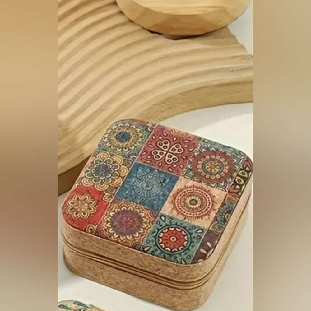 - Customized Geometric Mini Travel Jewelry Box